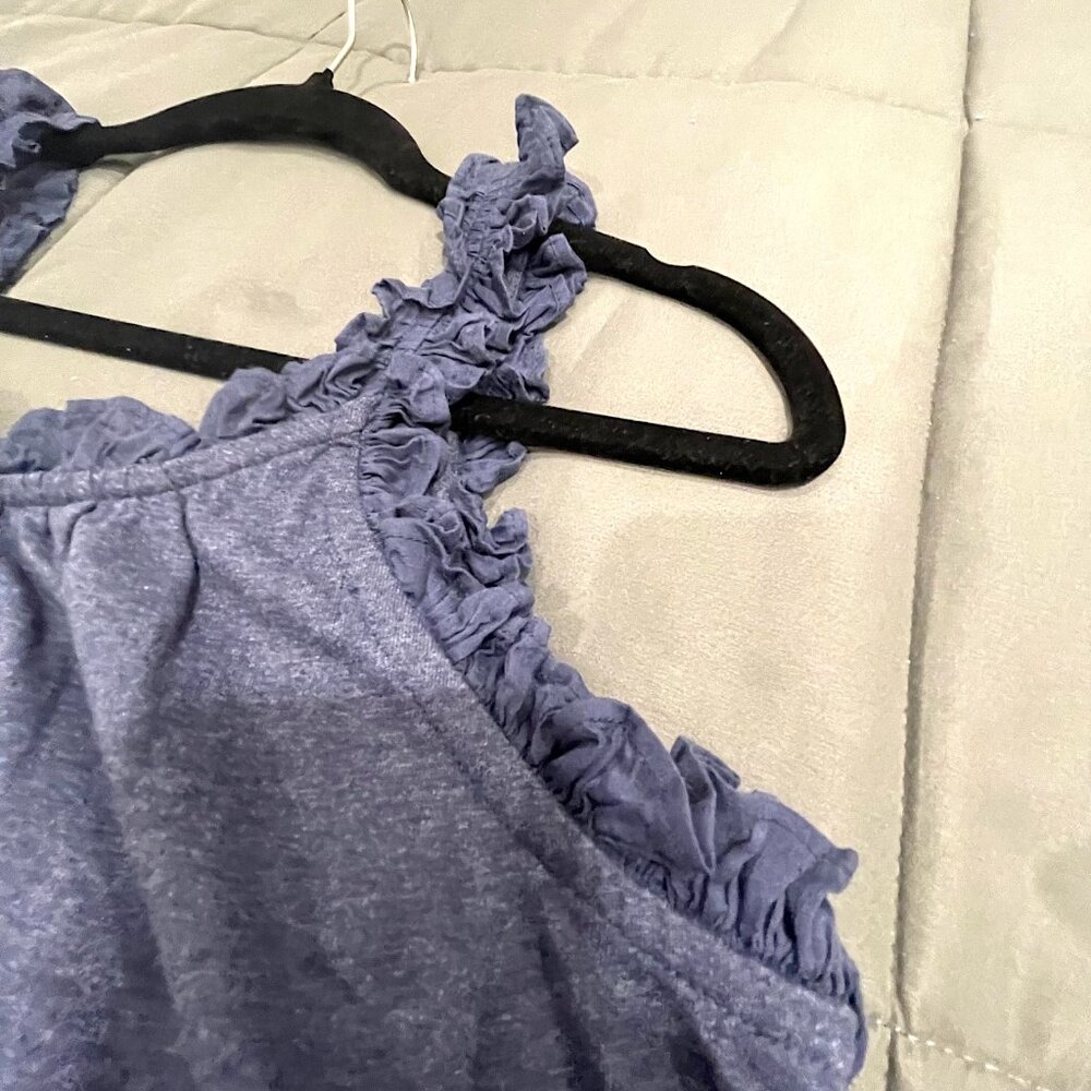Cato Blue Tiered Ruffle Midi Dress Boho Cottagecore Sleeveless Pockets - LARGE - Picture 13 of 16